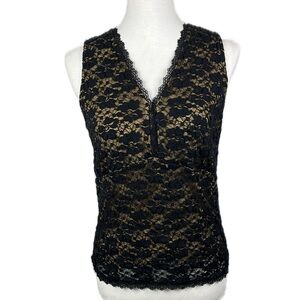 Black Lace Overlay Babydoll Top Sz M Y2K Grunge Whimsigoth Fairy Dark Romantic